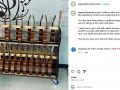 a screenshot of an instagram post about a ukulele storage cart