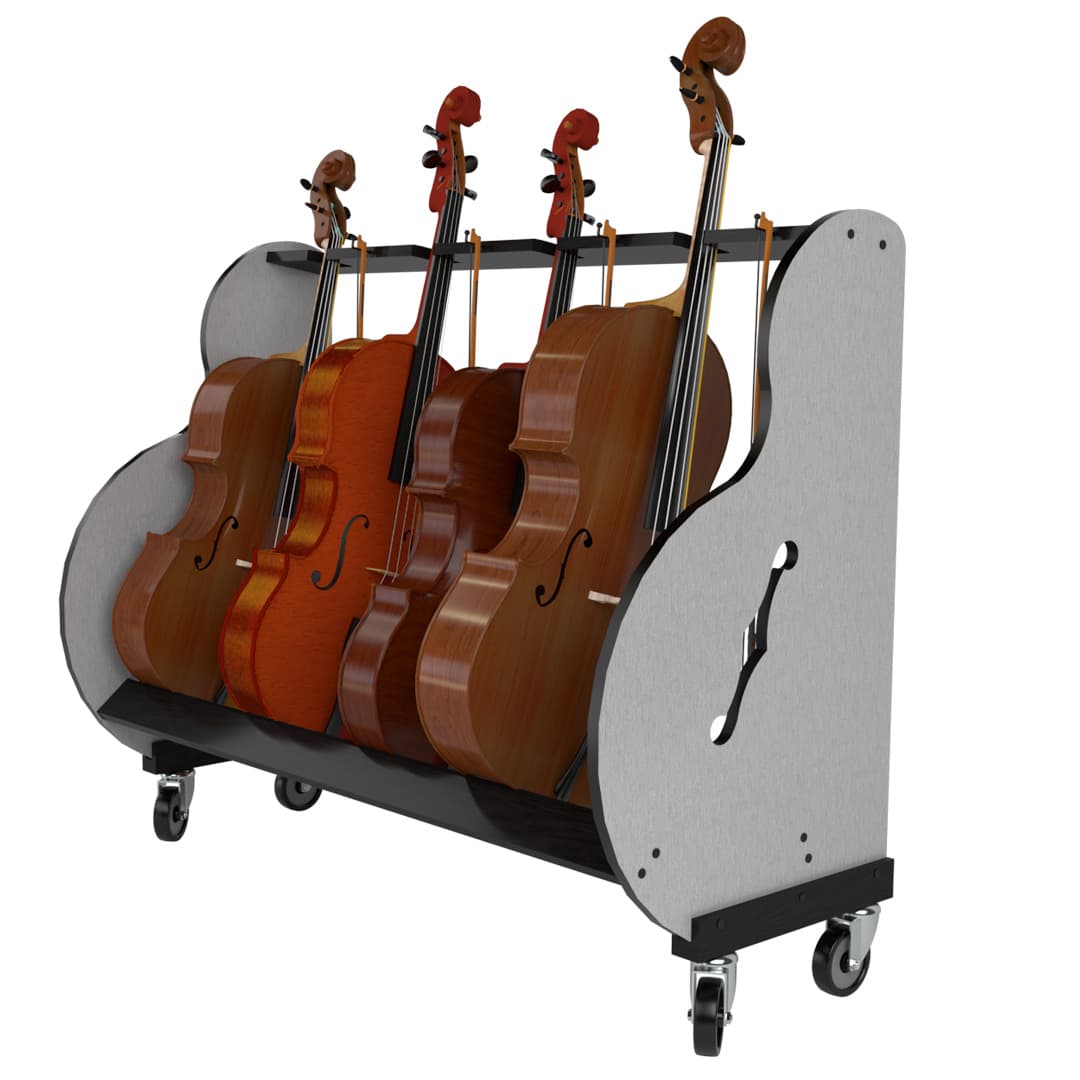 Cello Storage & Transport Cart For Music Classrooms Band Storage