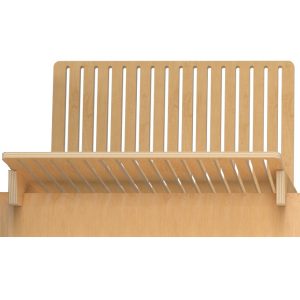 wood rack with slits to hold cymbals