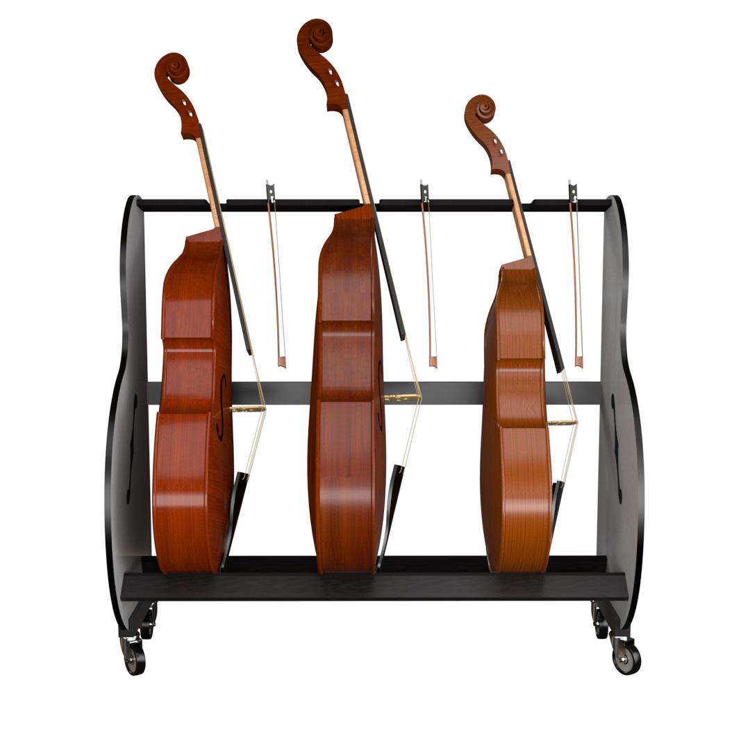 thumbnail image 2 of Portable Upright Double Bass Cart Bass Wheel Transport Carry 2 of 13