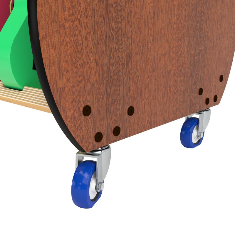 wheel closeup on ukulele cart